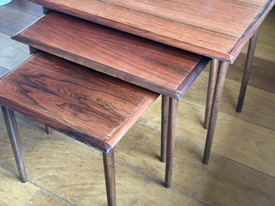 Image 1 of Juego de 3 mesas auxiliares 1960 palisandro danés