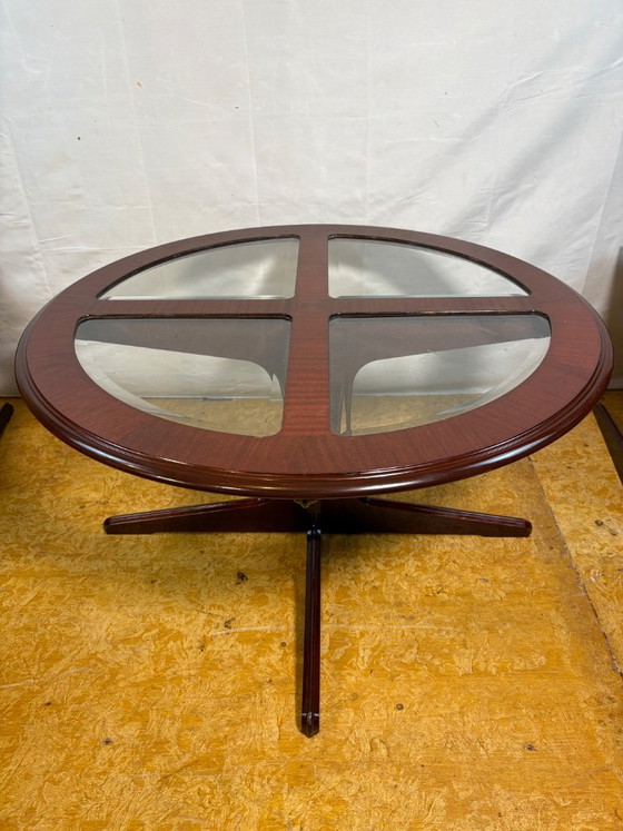 Vintage G-Plan Round Coffee Table & 4 Nested Stools | 1970s | Mahogany & Glass | Mid-Century Retro Design A (photo 14 of 18)