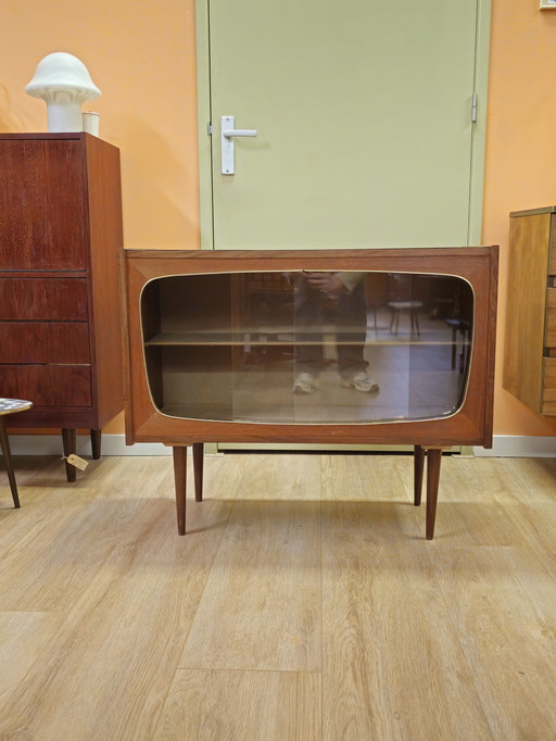 Vintage Display Cabinet Showcase Cabinet Small Cabinet Teak Veneer