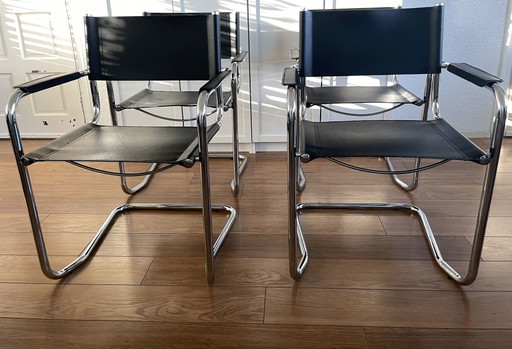 4x Vintage buisframe stoel