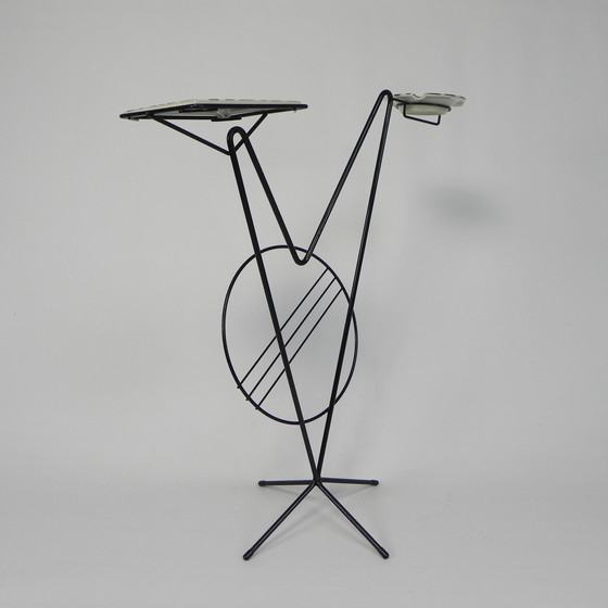 Image 1 of Fifties side table with newspaper rack and COGEBI ORNAMIN parts