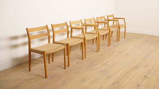 6 X Chaises de salle à manger Niels Otto Moller Modèle 84 & 67 | Restaurées