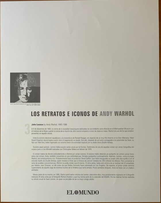 Image 1 of John Lennon, 1985/1986 – Andy Warhol (después) | Impresión offset editorial con licencia, 2007