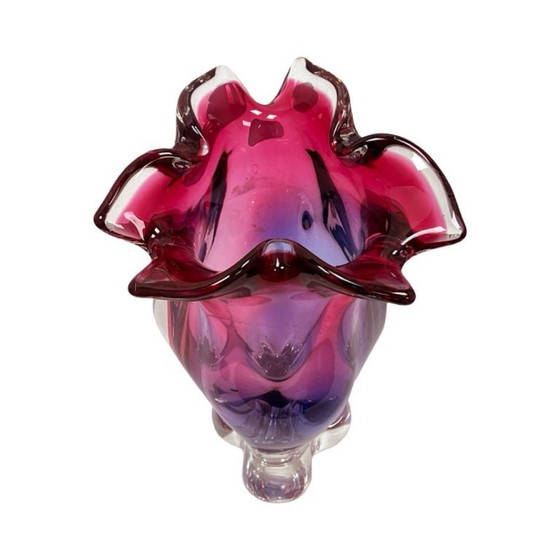 Image 1 of Josef Hospodka Chribska Vintage Vase Czechoslovakia 1960s Art Glass Sommerso