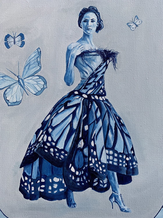 Image 1 of Olieverf op linnen Lady’s in blue