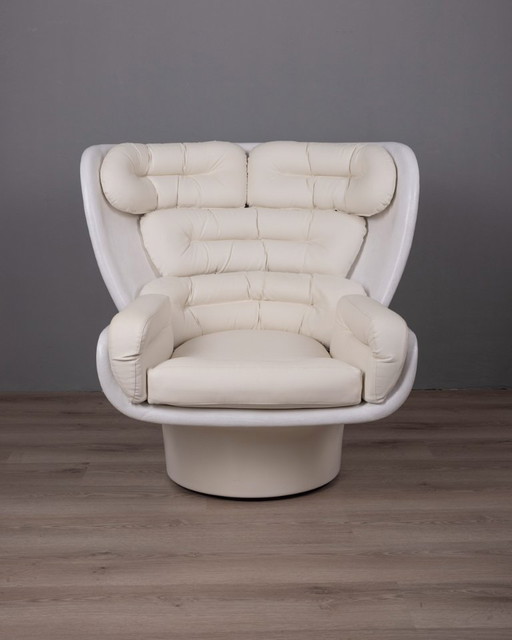 VINTAGE SWIVEL ARMCHAIR FROM THE 1960S, ELDA MODEL DESIGNED BY JOE COLOMBO FOR COMFORT