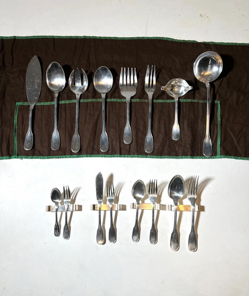 Juego de cubiertos Christofle bañados en plata - 118 piezas – besteksets, Wood, Metal