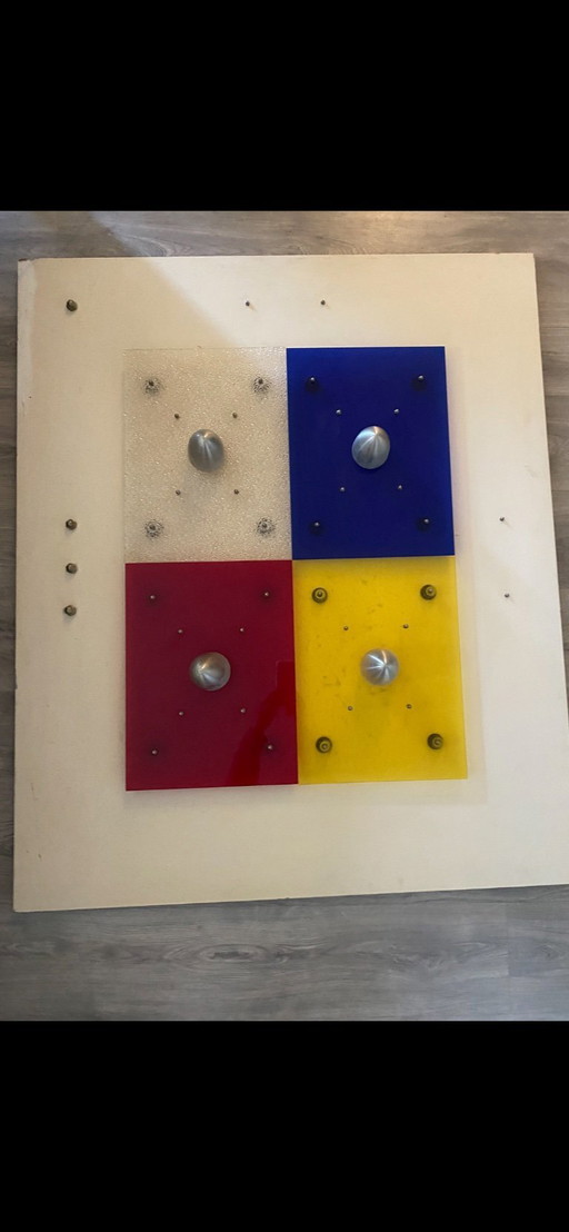 Red yellow blu 3D artwork