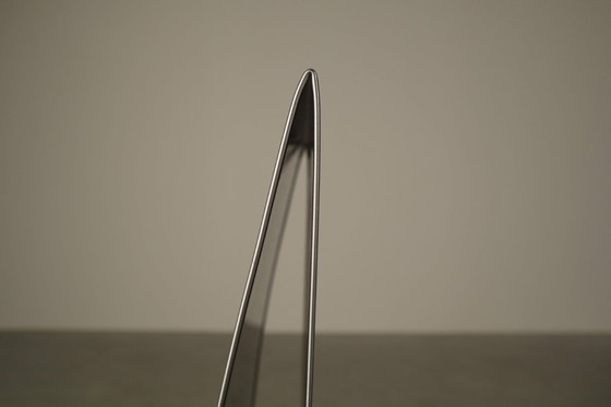 Image 1 of Set aus sechs postmodernen Esszimmerstühlen aus Edelstahl aus der Zeit um 1980-1990.