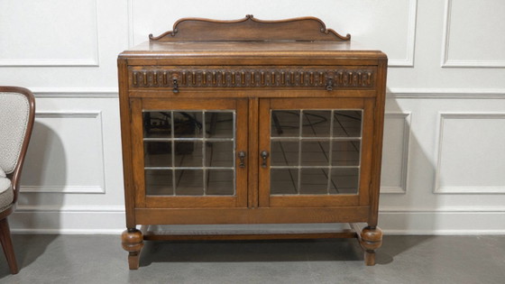 Image 1 of Sideboard with Stained Glass Doors – 85 cm high