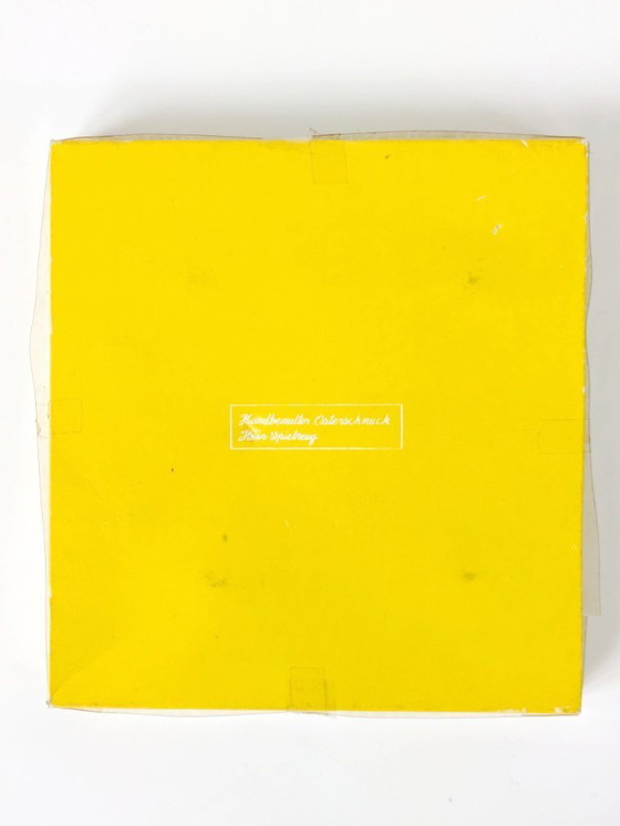 Image 1 of Set of 24 Vintage Easter Hand Painted Wooden Ornaments, Germany 1980s, Original Box