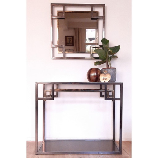BelgoChrom console table with mirror