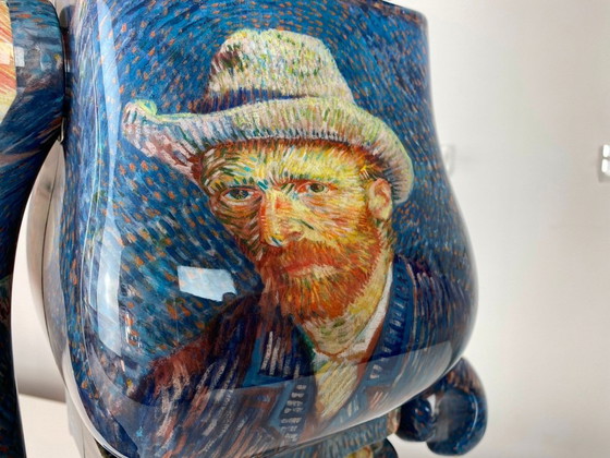 Image 1 of Bearbrick Van Gogh Museum Self-portrait with gray Felt Hat 1000% MEDICOM toys