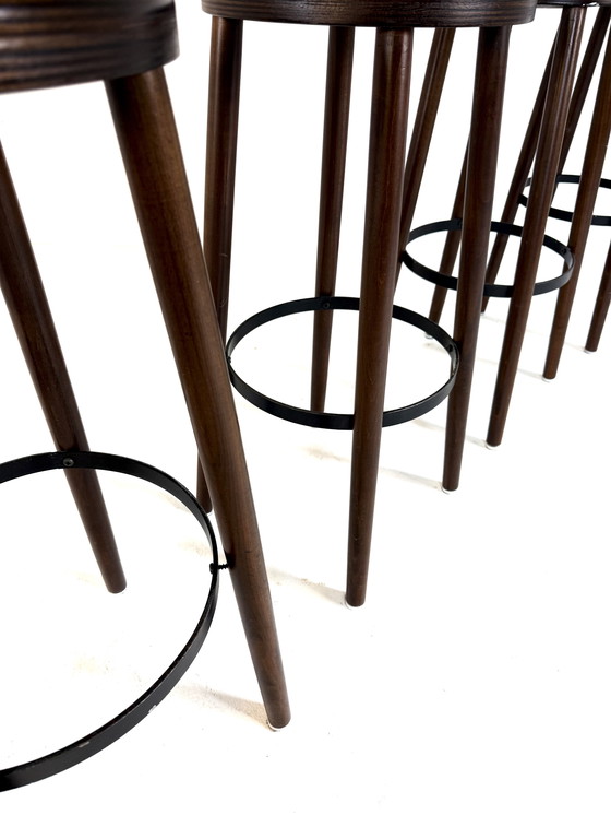 Image 1 of 5x vintage Brutalist bar stools '70