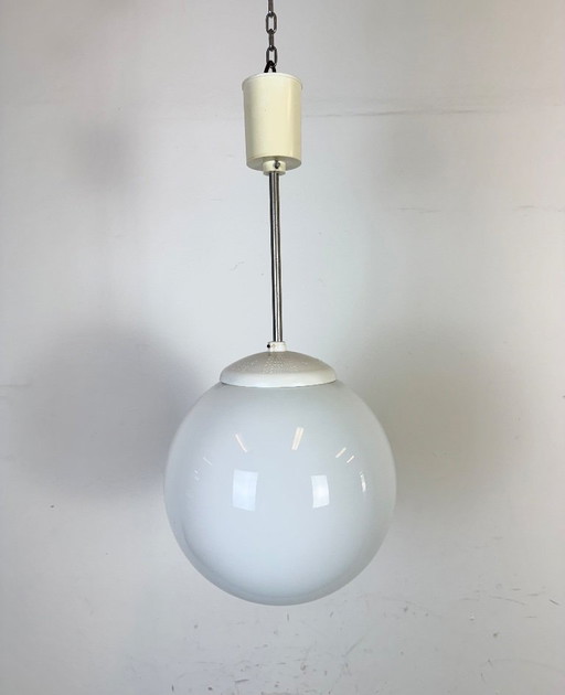 Vintage Chandelier with Milk Glass from Elektrosvit, 1960s