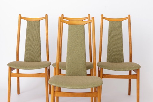 Vintage Dining Chairs Set of 4, Mid Century Modern Chairs, 1960s German Casala Chairs, Restored Wooden Dining Chairs