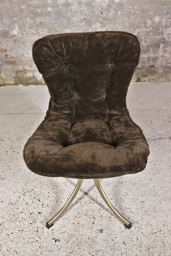 Image 1 of 2 fluwelen draaistoelen van Gastone Rinaldi voor Rima