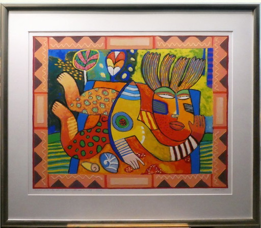 CLEMENS BRIELS - Zeldzame Caribbean-Zeefdruk "Antigua, a bay a day, after 360 days I'll settle down for 5