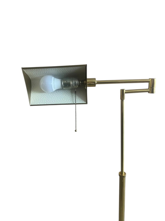 Vintage Messing Vloerlamp met Scharnierende Arm – Verstelbare Leeslamp Jaren 70 Stijl – Mid Century Modern (photo 9 of 17)