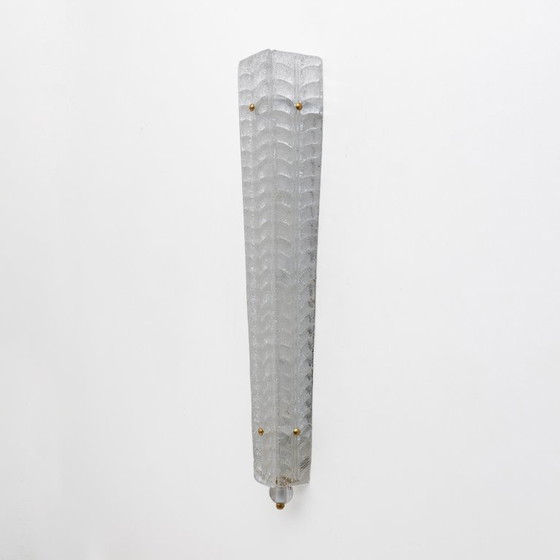 Image 1 of Paire d'appliques murales de style Art déco en laiton et verre de Murano