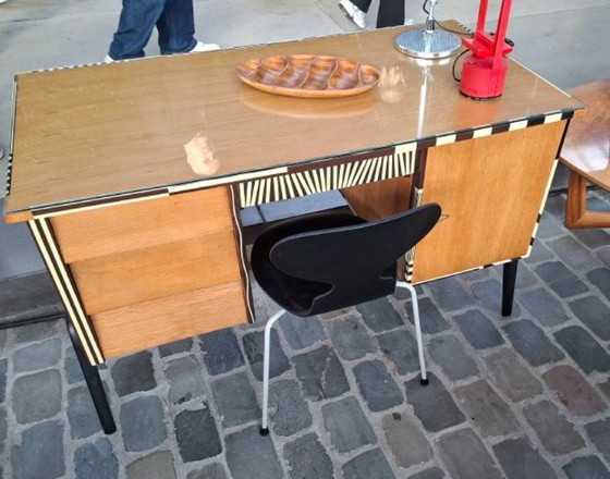 Image 1 of Beautiful vintage low oak desk