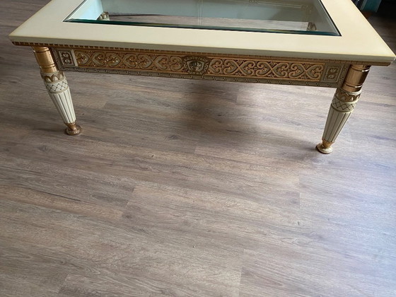 Image 1 of Beautiful Versace coffee table with cut glass top