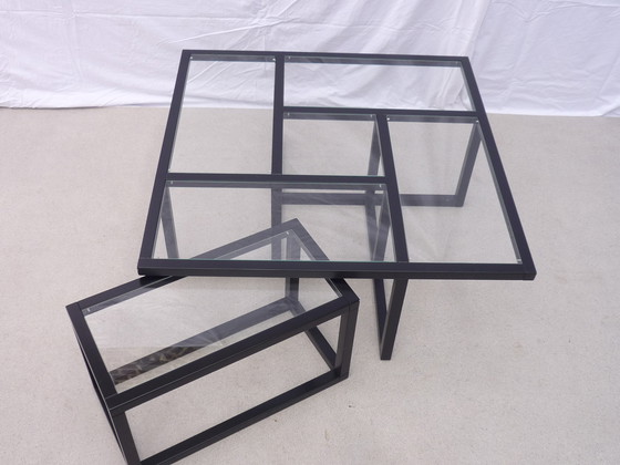 Image 1 of Sol Lewit" Woonkamertafel van hout en glas