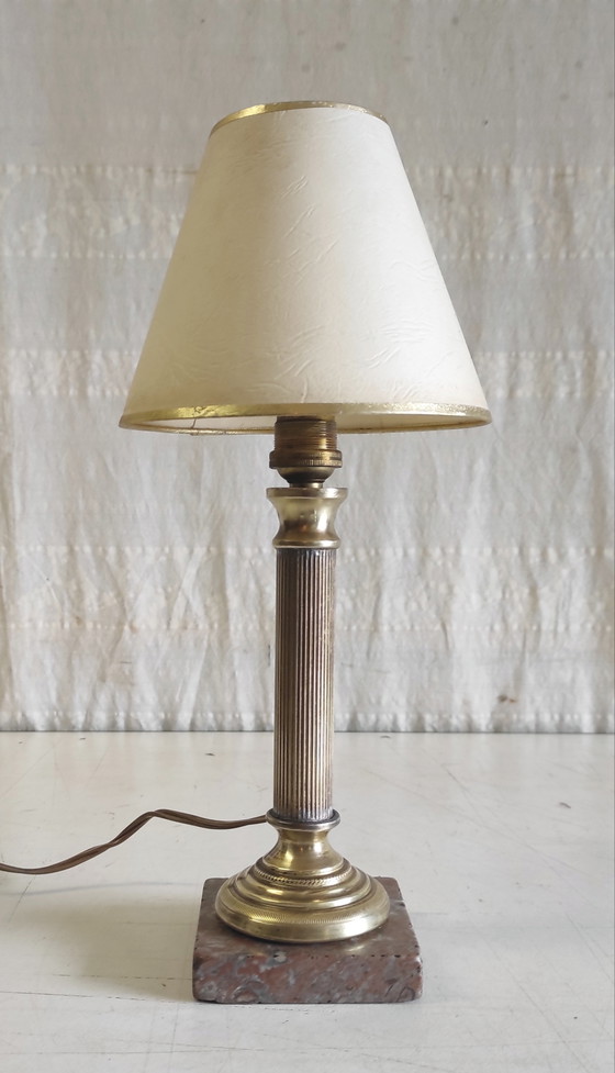Image 1 of Neoclassical style brass table lamp - mid-20th century