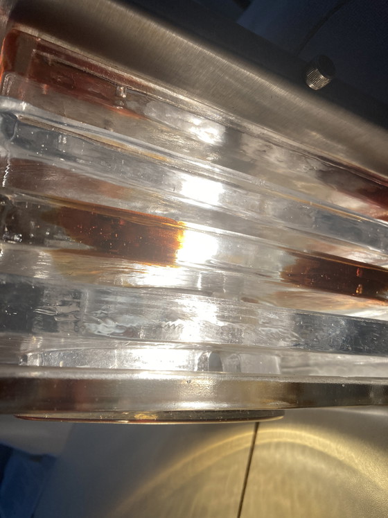 Image 1 of Applique vintage anni '70 in vetro trasparente e fumé per Poliarte