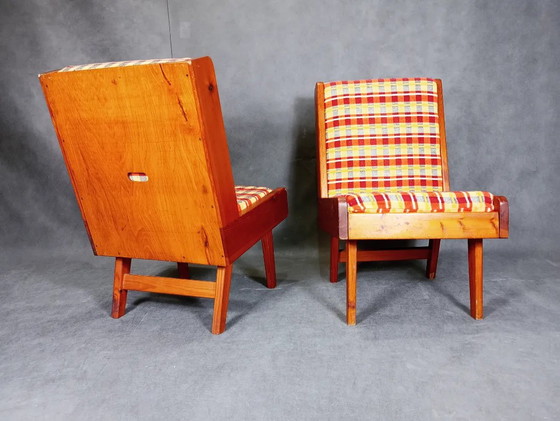 Image 1 of 2 Brutalist Armchairs By Krasna Jizbà, Vintage Czech 1960S