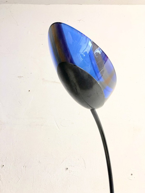 Image 1 of Italienische Halogen Stehleuchte Bogenleuchte Muranoglasschirm von Missoni 80er