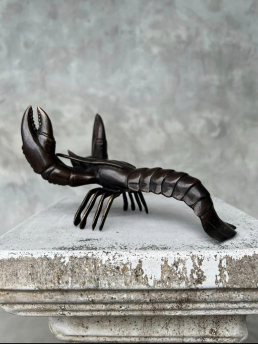 Sooka Bronze Sculpture lobster - 19*11cm - dark bronze Impressive bronze large lobster, custom made, black