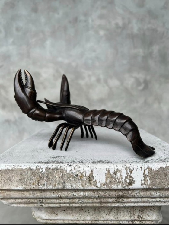 Image 1 of Sooka Bronze-Skulptur Hummer - 19*11cm - dunkle Bronze Beeindruckender großer Hummer aus Bronze, Sonderanfertigung, schwarz