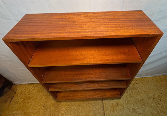 Image 1 of Mid-Century Retro Vintage Teak Bookcase by Nissenbaum & Sons 1967  Slim Danish-Inspired Design • Adjustable Shelves • Elegant Sp