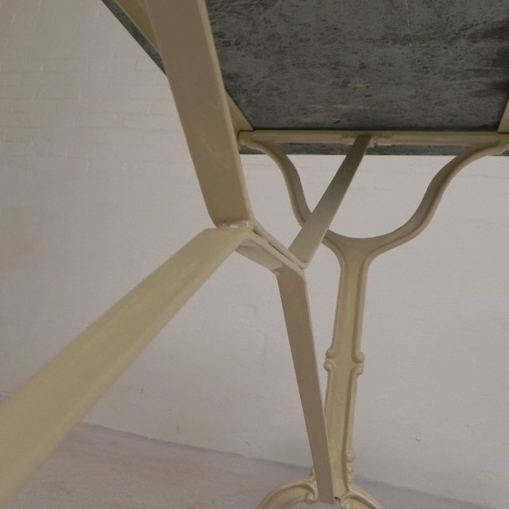 Image 1 of Gartentisch, Bistrotisch mit Marmorplatte, 1950er Jahre