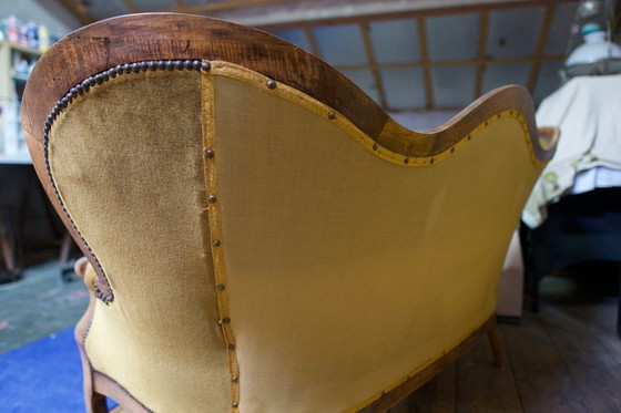 Image 1 of Divano a tre posti in velluto Luigi Filippo, Francia, XIX secolo