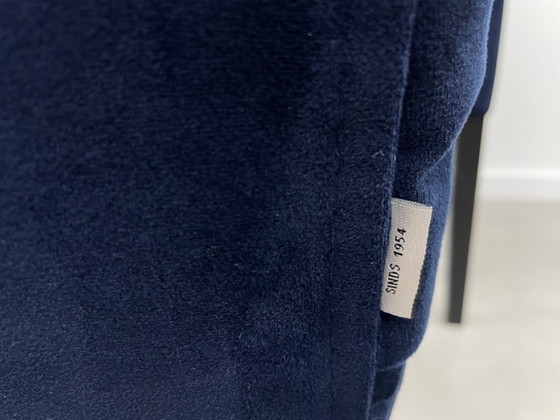 Image 1 of Set of 6 Goossens dining chairs blue velvet (model Pearl)