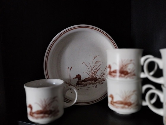 5 kleine vintage aardewerken bordjes en mokken met CHURCHILL eendjes. – Servies, Ceramic (photo 17 of 17)