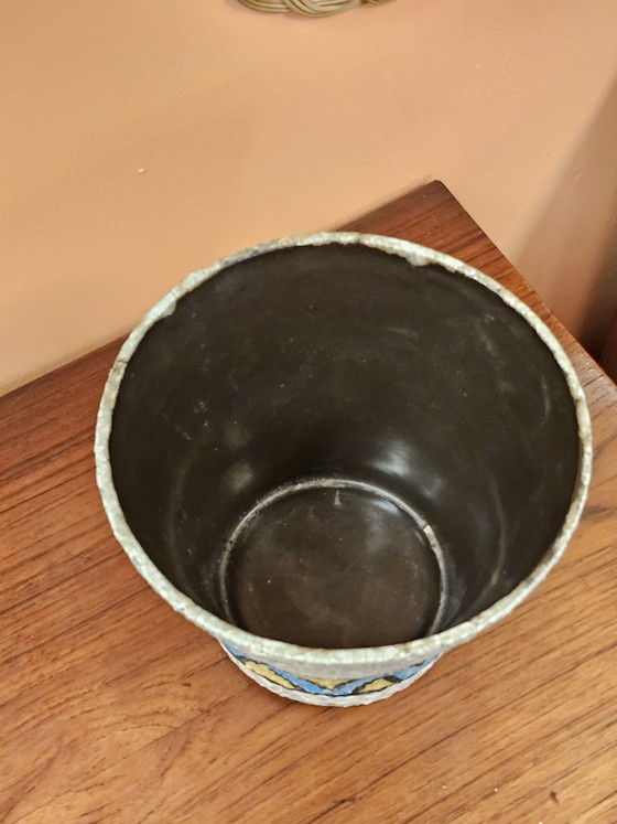Vintage Uebelack Ceramic Flowerpot - Fat Lava Zigzag – Vases (photo 6 of 9)