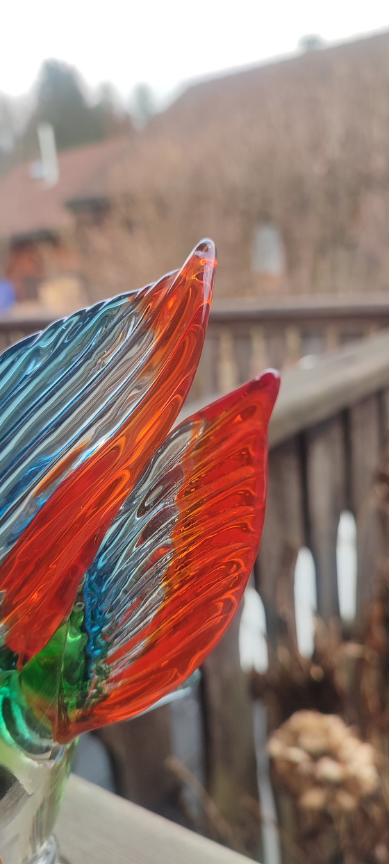 Image 1 of Hahn aus mundgeblasenem Glas im Murano-Stil