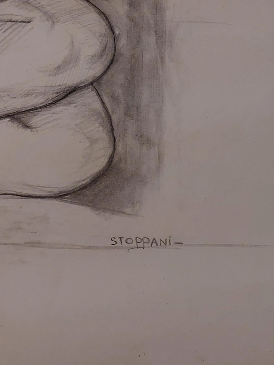 Maurice Stoppani – Wise Young Girl – Dessin Original 1967 – 65x50 cm – Peintures et dessins, Paper (photo 6 of 10)
