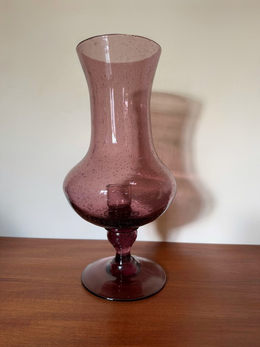 Large 60's Bubble Glass Candle Holder