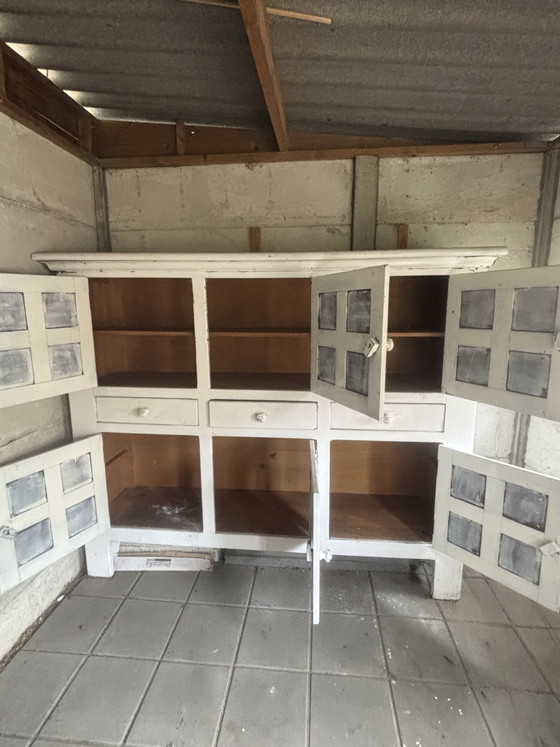 Image 1 of Grote Vintage Brutalist Buffetkast / Dressoir – 201 x 164 cm
