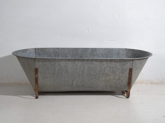 Antique Galvanized Zinc Bathtub – European Industrial Tub – circa 1900 #5 – Decorative Objects, Iron, Rustic (photo 21 of 39)