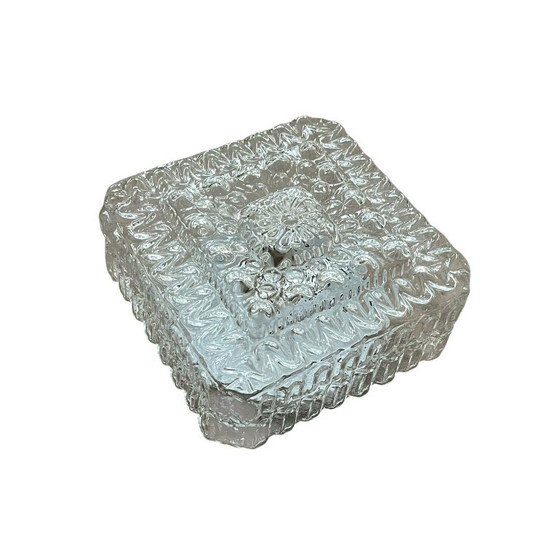 Vintage 1970s/80s Small Square Transparent Glass Wall/Ceiling Light, Wall lights (photo 9 of 9)