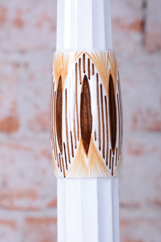 Restored Art Deco Table Lamp, Ceramic, Textile Lampshade, Austria-Vienna, 1910s (photo 7 of 11)