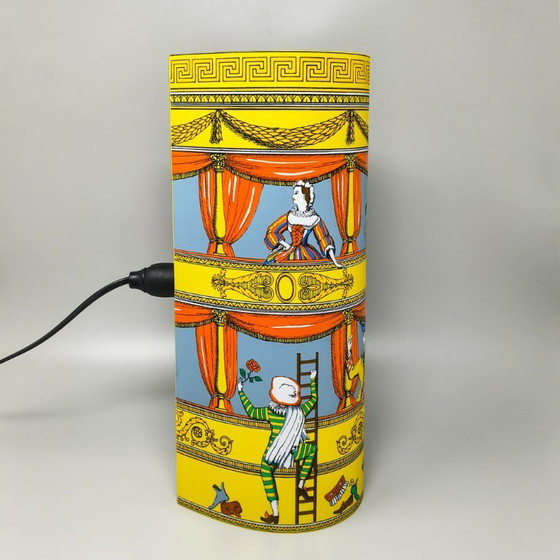 Image 1 of 1990s Gorgeous "Commedia dell'Arte" table Lamp by Piero Fornasetti for Antonangeli.