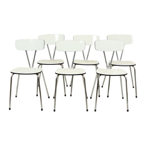 Image 1 of Set Of 6 Gray Formica Chairs Sixties