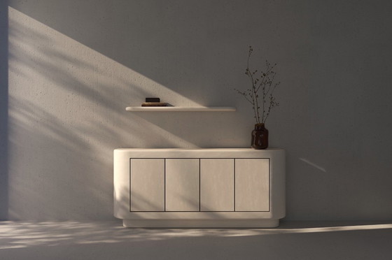 Image 1 of Contemporary Plaster Sideboard with Walnut interior