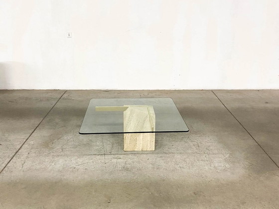 Image 1 of Italienischer Couchtisch aus Travertin von Artedi, 1970er